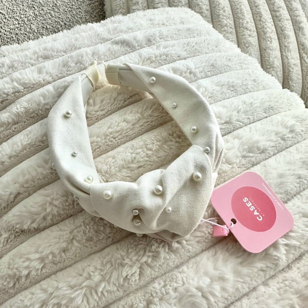 Pearl top knot headband